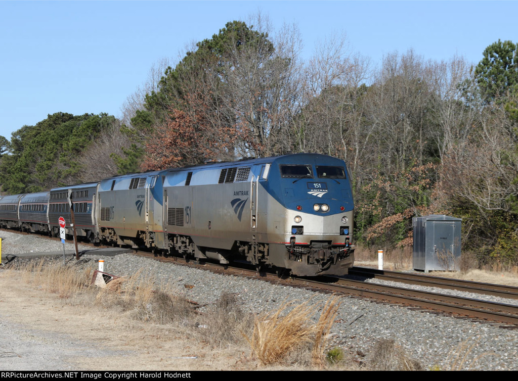 AMTK 151 leads train P092-10